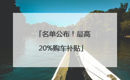 名单公布！最高20%购车补贴