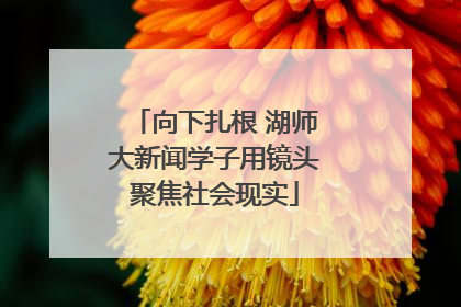 向下扎根 湖师大新闻学子用镜头聚焦社会现实