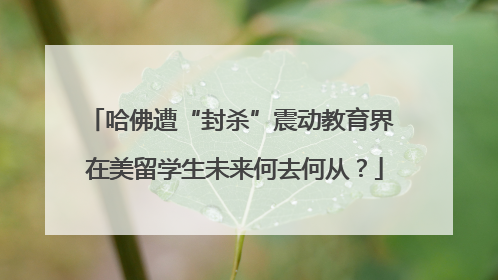 哈佛遭“封杀”震动教育界 在美留学生未来何去何从？