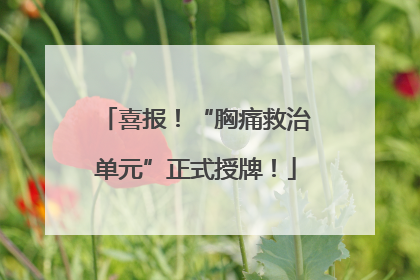 喜报！“胸痛救治单元”正式授牌！