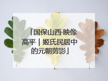 国保山西·映像高平｜姬氏民居中的元朝剪影