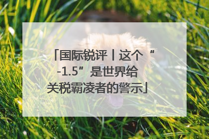 国际锐评丨这个“-1.5”是世界给关税霸凌者的警示