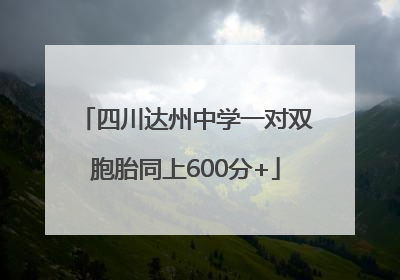 四川达州中学一对双胞胎同上600分+