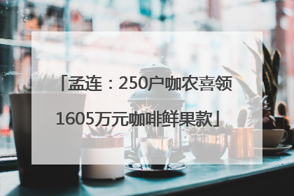 孟连：250户咖农喜领1605万元咖啡鲜果款