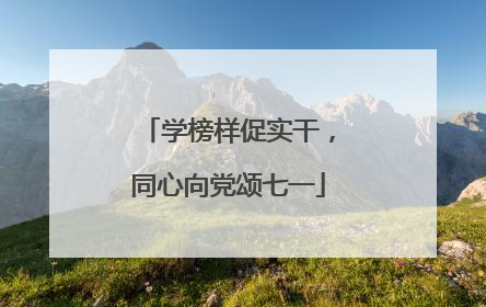学榜样促实干，同心向党颂七一