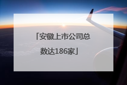 安徽上市公司总数达186家