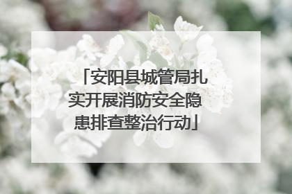 安阳县城管局扎实开展消防安全隐患排查整治行动