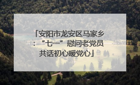 安阳市龙安区马家乡：“七一”慰问老党员 共话初心暖党心