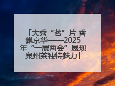 大秀“茗”片 香飘京华——2025年“一展两会”展现泉州茶独特魅力