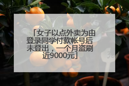 女子以点外卖为由登录同学付款帐号后未登出，一个月盗刷近9000元