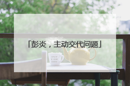 彭炎，主动交代问题