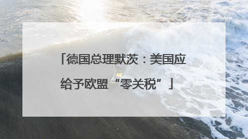 德国总理默茨：美国应给予欧盟“零关税”