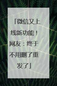 微信又上线新功能！网友：终于不用删了重发了