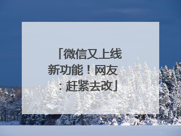 微信又上线新功能！网友：赶紧去改