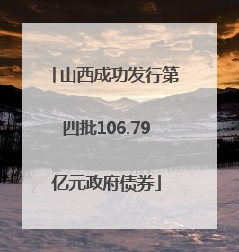 山西成功发行第四批106.79亿元政府债券