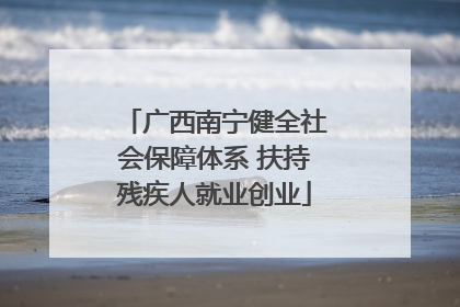 广西南宁健全社会保障体系 扶持残疾人就业创业