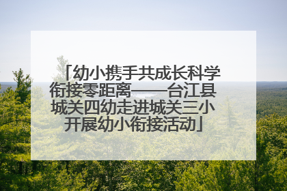 幼小携手共成长科学衔接零距离——台江县城关四幼走进城关三小开展幼小衔接活动