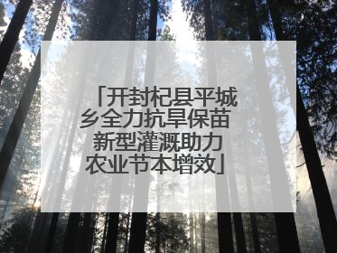 开封杞县平城乡全力抗旱保苗 新型灌溉助力农业节本增效