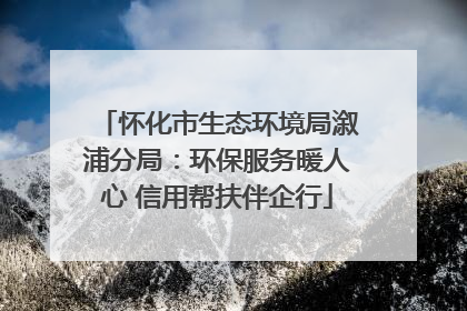 怀化市生态环境局溆浦分局：环保服务暖人心 信用帮扶伴企行