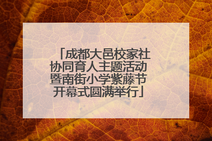 成都大邑校家社协同育人主题活动暨南街小学紫藤节开幕式圆满举行
