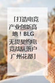 打造电竞产业创新高地！BLG无畏契约电竞战队落户广州花都