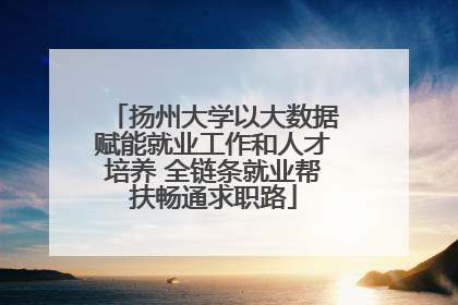 扬州大学以大数据赋能就业工作和人才培养 全链条就业帮扶畅通求职路