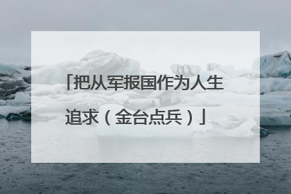 把从军报国作为人生追求（金台点兵）