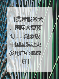 携带服务犬、国际客票预订……鸿蒙版中国国航让更多用户心愿成真