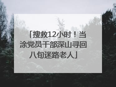 搜救12小时！当涂党员干部深山寻回八旬迷路老人