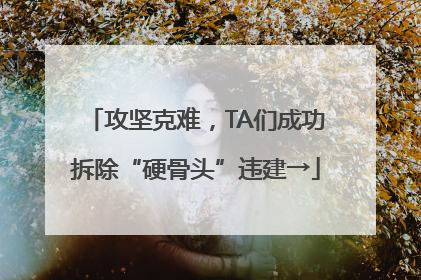 攻坚克难，TA们成功拆除“硬骨头”违建→