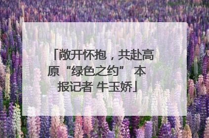 敞开怀抱，共赴高原“绿色之约” 本报记者 牛玉娇