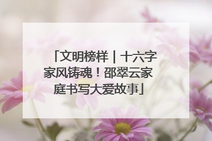 文明榜样｜十六字家风铸魂！邵翠云家庭书写大爱故事