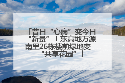 昔日“心病”变今日“新景”！东高地万源南里26栋楼前绿地变“共享花园”
