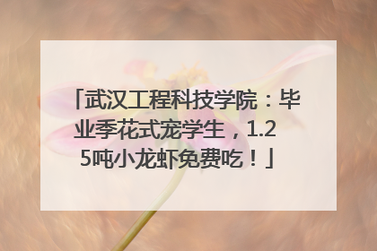 武汉工程科技学院：毕业季花式宠学生，1.25吨小龙虾免费吃！