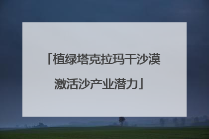 植绿塔克拉玛干沙漠 激活沙产业潜力