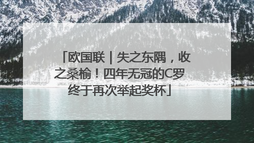 欧国联｜失之东隅，收之桑榆！四年无冠的C罗终于再次举起奖杯