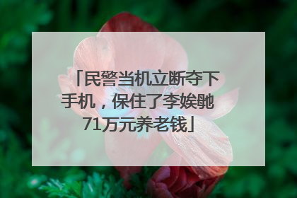 民警当机立断夺下手机，保住了李娭毑71万元养老钱