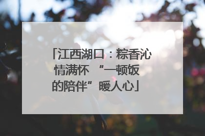 江西湖口：粽香沁 情满怀 “一顿饭的陪伴”暖人心