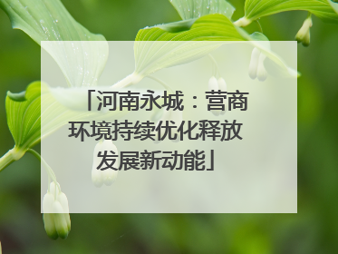 河南永城：营商环境持续优化释放发展新动能