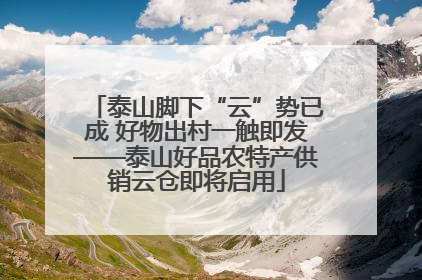 泰山脚下“云”势已成 好物出村一触即发——泰山好品农特产供销云仓即将启用