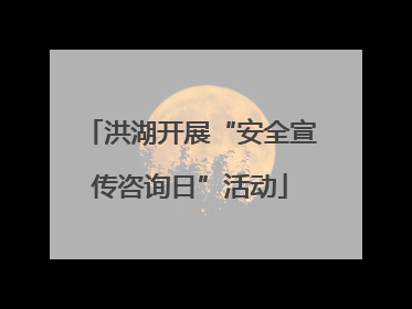 洪湖开展“安全宣传咨询日”活动