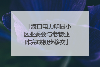 海口电力明园小区业委会与老物业昨完成初步移交