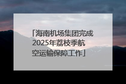 海南机场集团完成2025年荔枝季航空运输保障工作