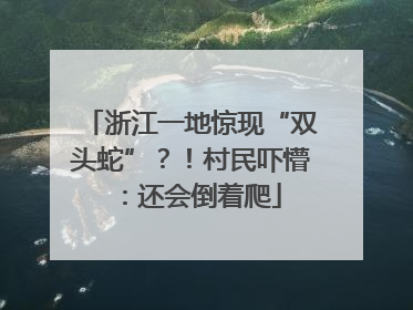 浙江一地惊现“双头蛇”？！村民吓懵：还会倒着爬
