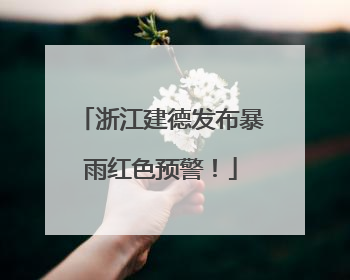 浙江建德发布暴雨红色预警！