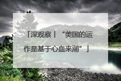 深观察丨“美国的运作是基于心血来潮”