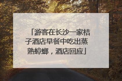 游客在长沙一家桔子酒店早餐中吃出蒸熟蟑螂，酒店回应
