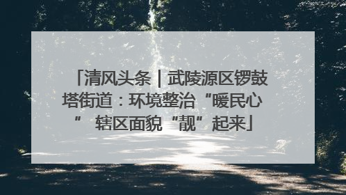 清风头条｜武陵源区锣鼓塔街道：环境整治“暖民心” 辖区面貌“靓”起来