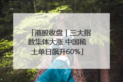 港股收盘｜三大指数集体大涨 中国稀土单日飙升60%