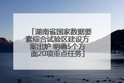 湖南省国家数据要素综合试验区建设方案出炉 明确5个方面20项重点任务